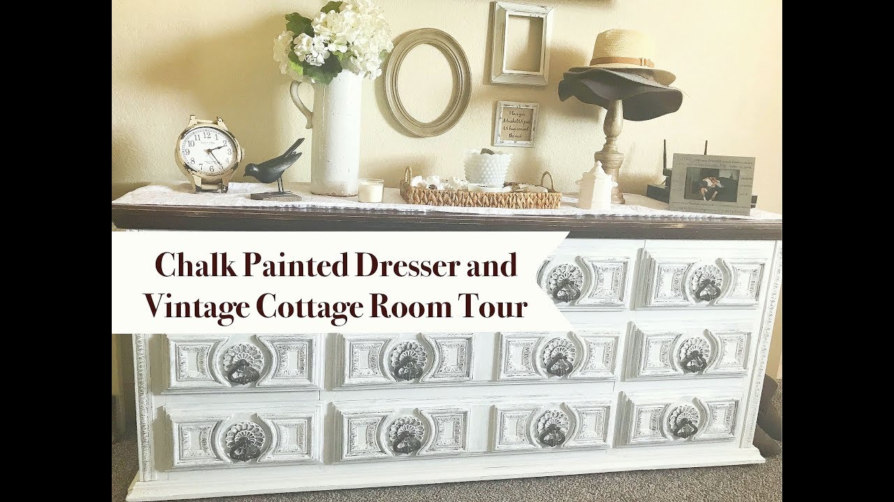 Chalk Painted Dresser And Vintage Cottage Style Room Tour Youtube