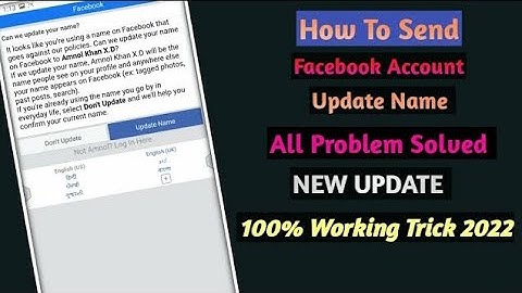 How to send Facebook id on update name 2022 | Fb id ko update name pay kaise bheje|Update name trick