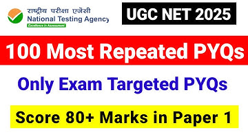 100 Most Repeated PYQs  | Score 80+ Marks in Paper 1 | UGC NET PYQs with Explanation| UGC NET MENTOR