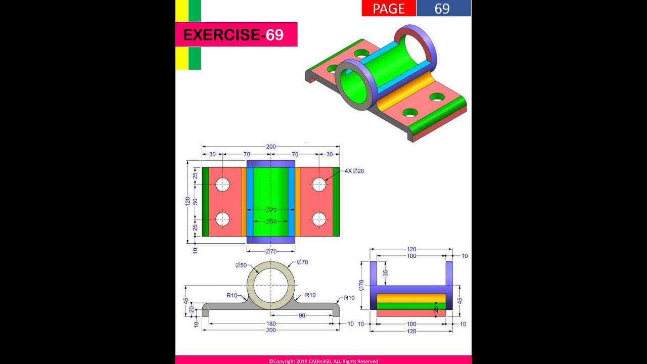 Tugas Video SOLIDWORK EXERSICE-69 - YouTube