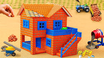 DIY Construction Science Project - Building a Modern 2-Story Fireproof Electric House with Bricks