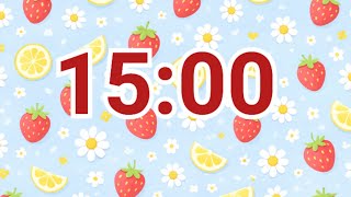 15-Minute Strawberry Lemon Daisy Timer 🍓🍋🌼 – Fresh & Fun Focus Time