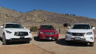 2013 Lexus RX 350 vs Mercedes-Benz GLK vs Infiniti FX37 0-60 $53K Mashup Review