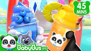 Smoothie Colorido🌈🧋| Aprender Cores | 45 Minutos | Músicas Infantis em Português | BabyBus Português