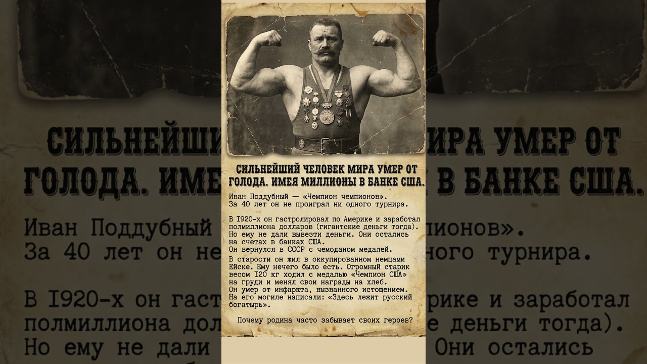 ИВАН ПОДДУБНЫЙ ТРАГЕДИЯ РУССКОГО БОГАТЫРЯ 