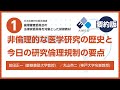 倫理審査委員会の法律家委員対象の研修教材①(要約版)非倫理的な医学研究の歴史と研究規制の過去・現在