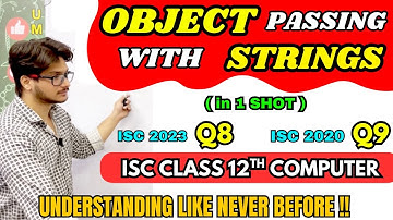 Strings with object passing in java ISC class 12 computer | object passing & strings mix question