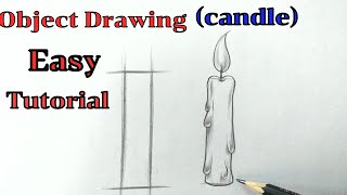 Basic drawing lessons for beginners How to draw object drawing (Candle)easy with pencil BASIC SHAPES