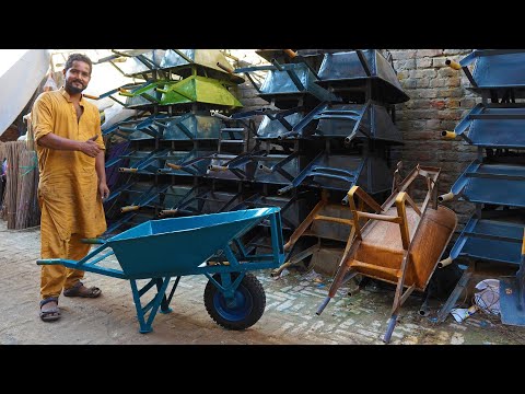 How Wheelbarrows Are Made | Amazing Technique of Making Wheelbarrows From Old Oil Drum Sheet.