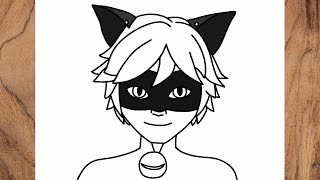 How to draw Cat Noir step by step