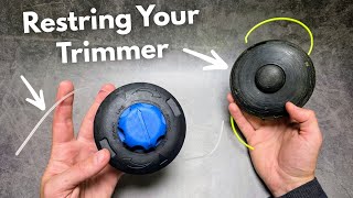 How to Restring Your Trimmer - 3 Different EASY Methods! (Makita, Stihl, Ego, Echo, Ryobi, Dewalt)