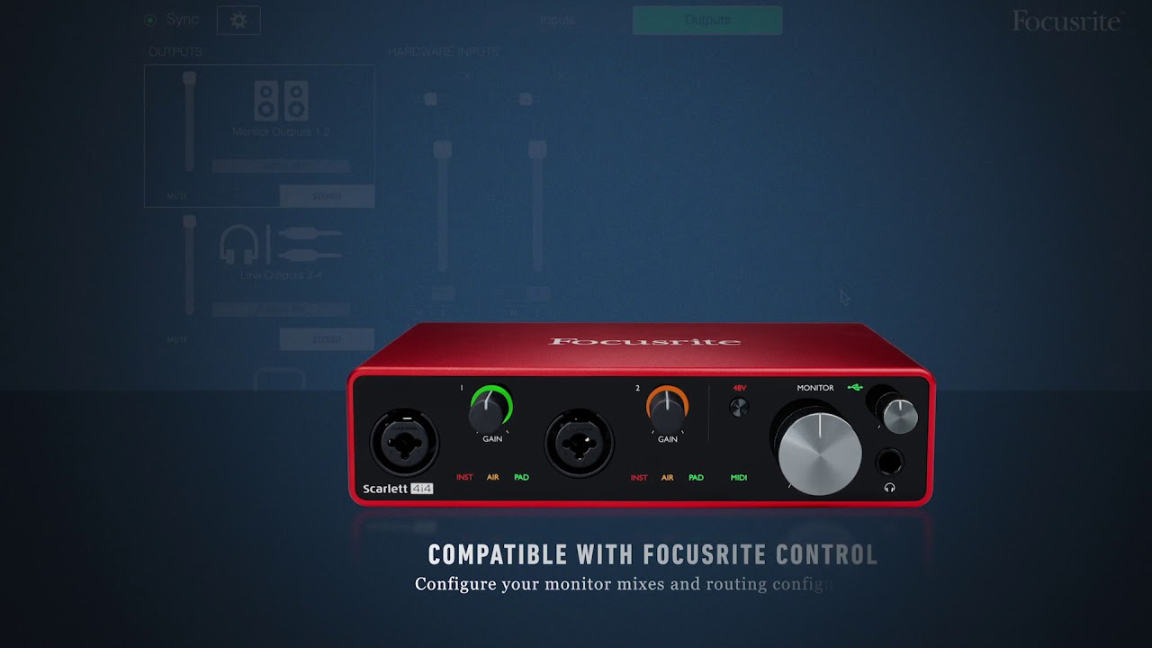 Interfaz de audio Focusrite Scarlett 4i4 de 3ra generación