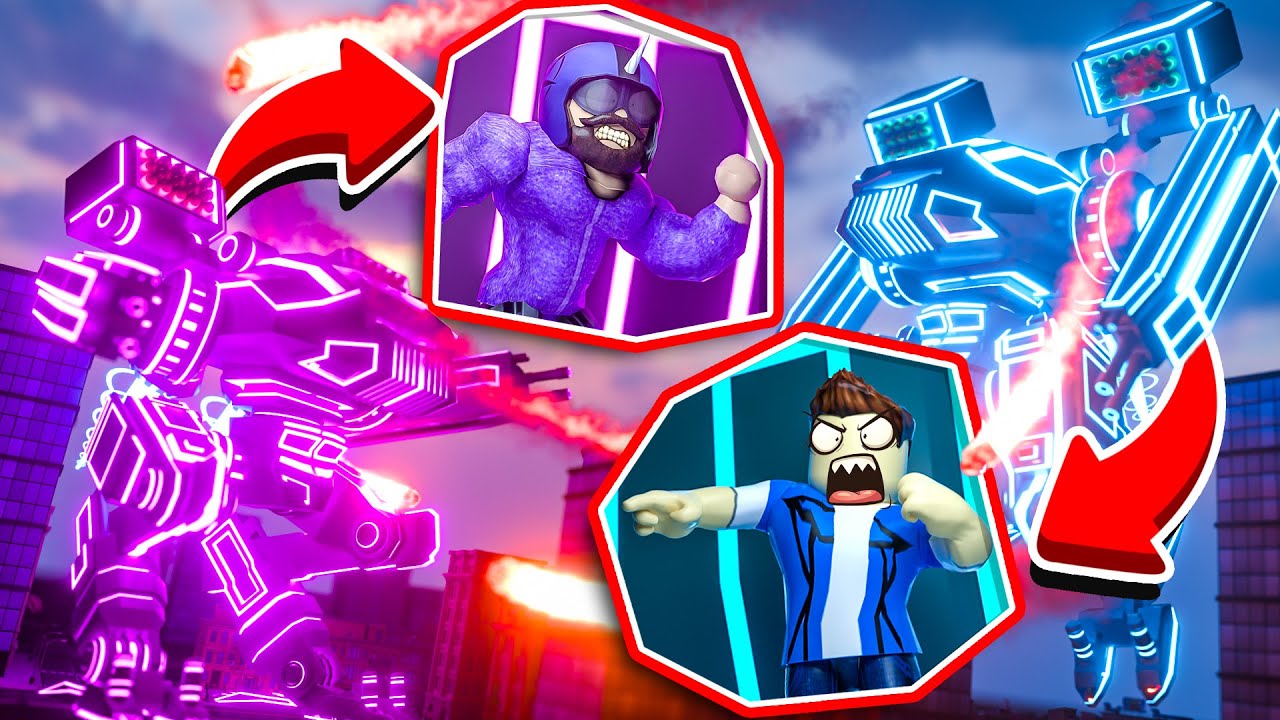 Giant Mech Battle Roblox Mad City Youtube