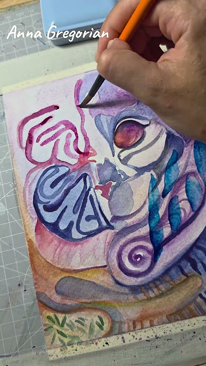 Surreal Eye in Chaos -watercolor dreamscape #surrealart #watercolor #artshorts #catart #abstractart