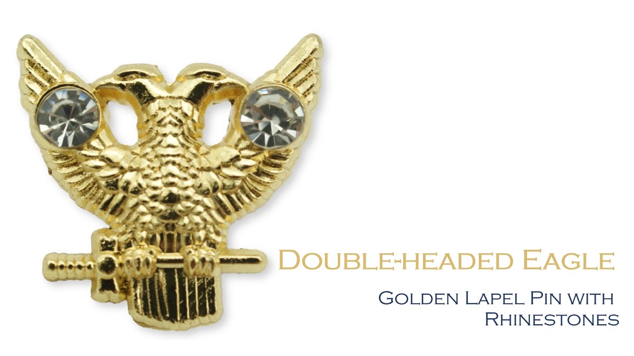 Masonic Golden Double-Headed Eagle Lapel Pin