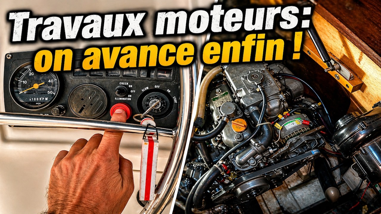 ⁣Travaux moteurs : on avance enfin ! Changement du faisceau moteur- EP 78 - Catamaran Salinas