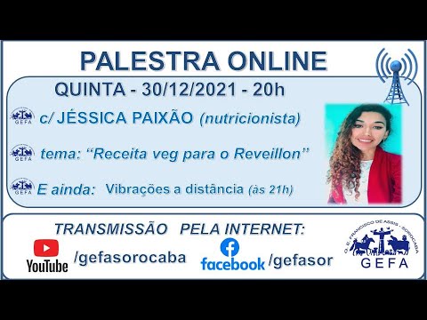 Assista: Palestra online - c/ JÉSSICA PAIXÃO (30/12/2021)