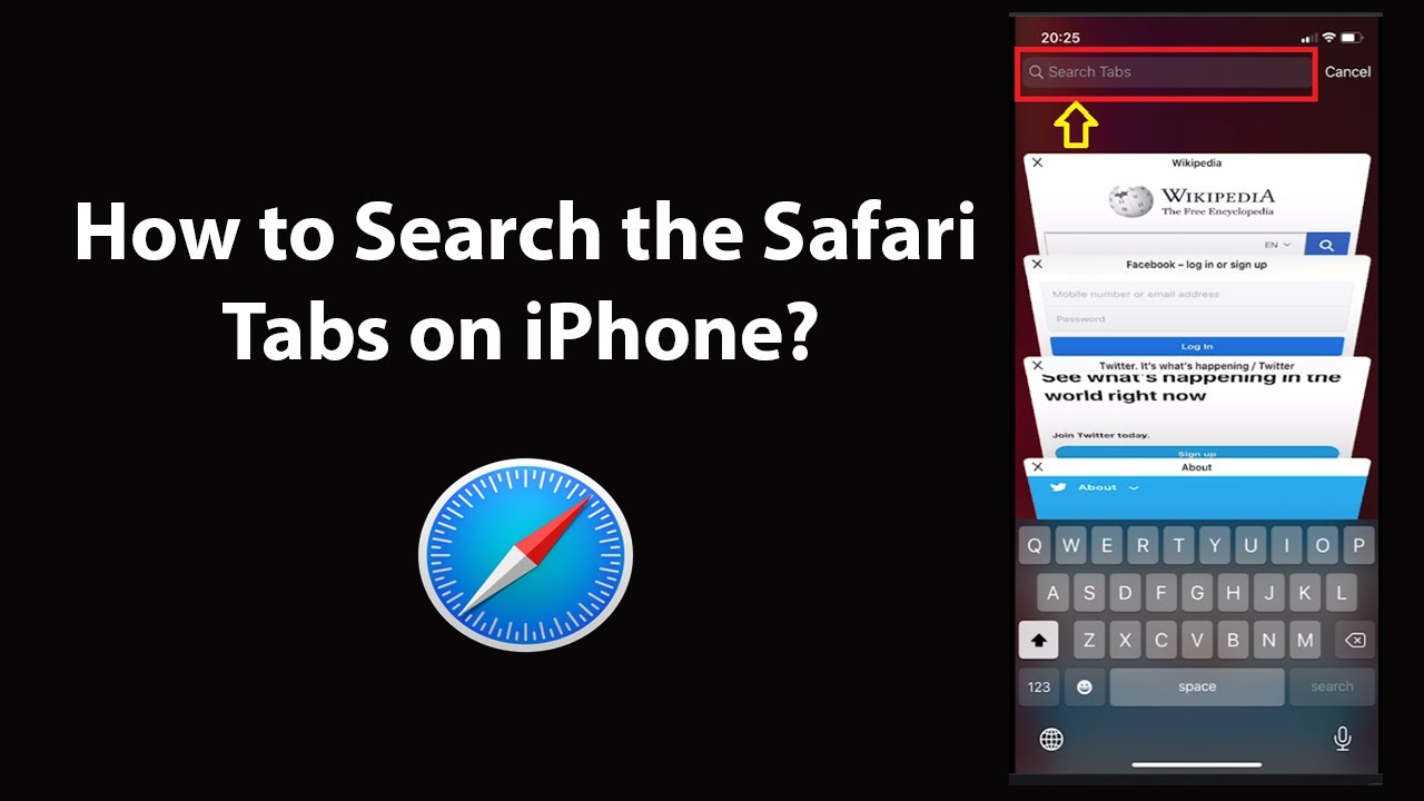 safari search for a tab