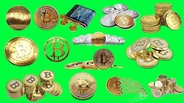 Green Screen Bitcoin | Bitcoin Falling Animation | Golden Bitcoin Coin | Crypto Currency