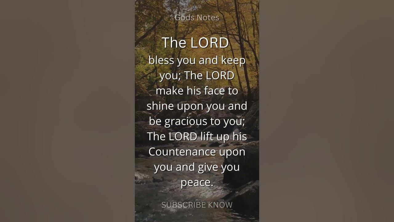 The LORD bless you and keep you | gods message today