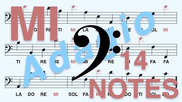 Bass (F) Clef, Do Re... (Ti): Learn to Read the MI Note in Less Than 2 Minutes (Adagio, 14 Notes)