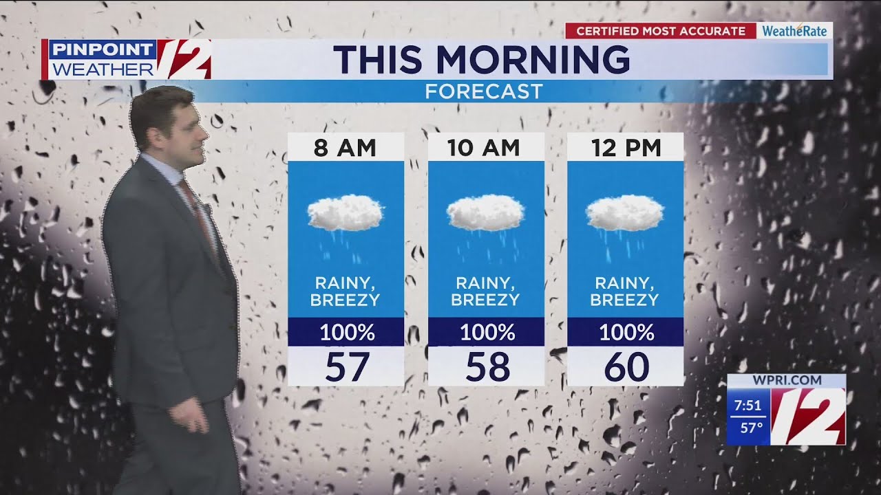 WPRI 12 Weather Forecast 4/26/25: Rainy, Breezy Today; Drier Sunday and ...