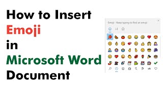 How to Insert Emoji | Emojis in Microsoft Word Document screenshot 2