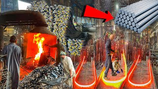 Amazing Manufacturing Process Of iron Rod Factory || Brave Craftsmen Doing Dangerous Work ||
