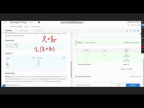 Rectangular Tiling | RCT | Codechef STARTERS 92 | Full solution