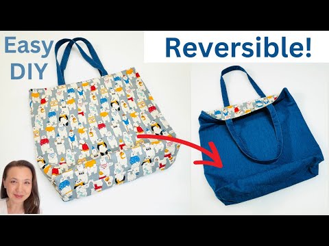 How to Make a Reversible Tote Bag with Boxed Corners - Easy DIY Sewing Tutorial - Sew to Sell