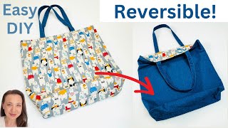 How to Make a Reversible Tote Bag with Boxed Corners - Easy DIY Sewing Tutorial - Sew to Sell