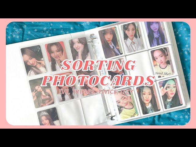 ✰ SORT KPOP PHOTOCARDS WITH ME #38 ✰ completing sets w ot6 IVE, triples, twice, itzy, kiss of life ! class=