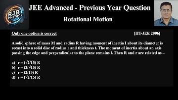 A solid sphere of mass M and radius R having moment of inertia I about its diameter is recast into a