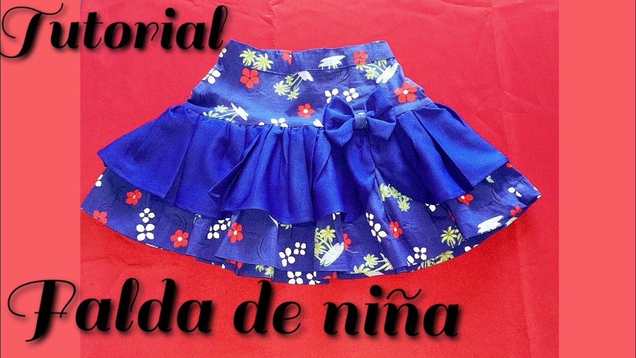 Falda para niña paso a paso. -