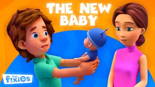 The NEW Baby! Can Tom Thomas look after it?  | The Fixies | Animation for Kids