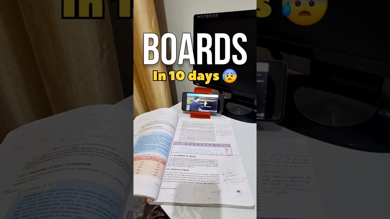 Boards are in 10 days😰📚| 10th study vlog 
