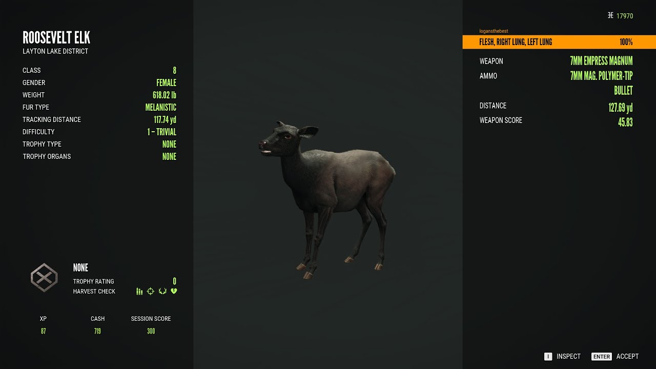 melanistic elk!!! the Hunter Call of the Wild YouTube