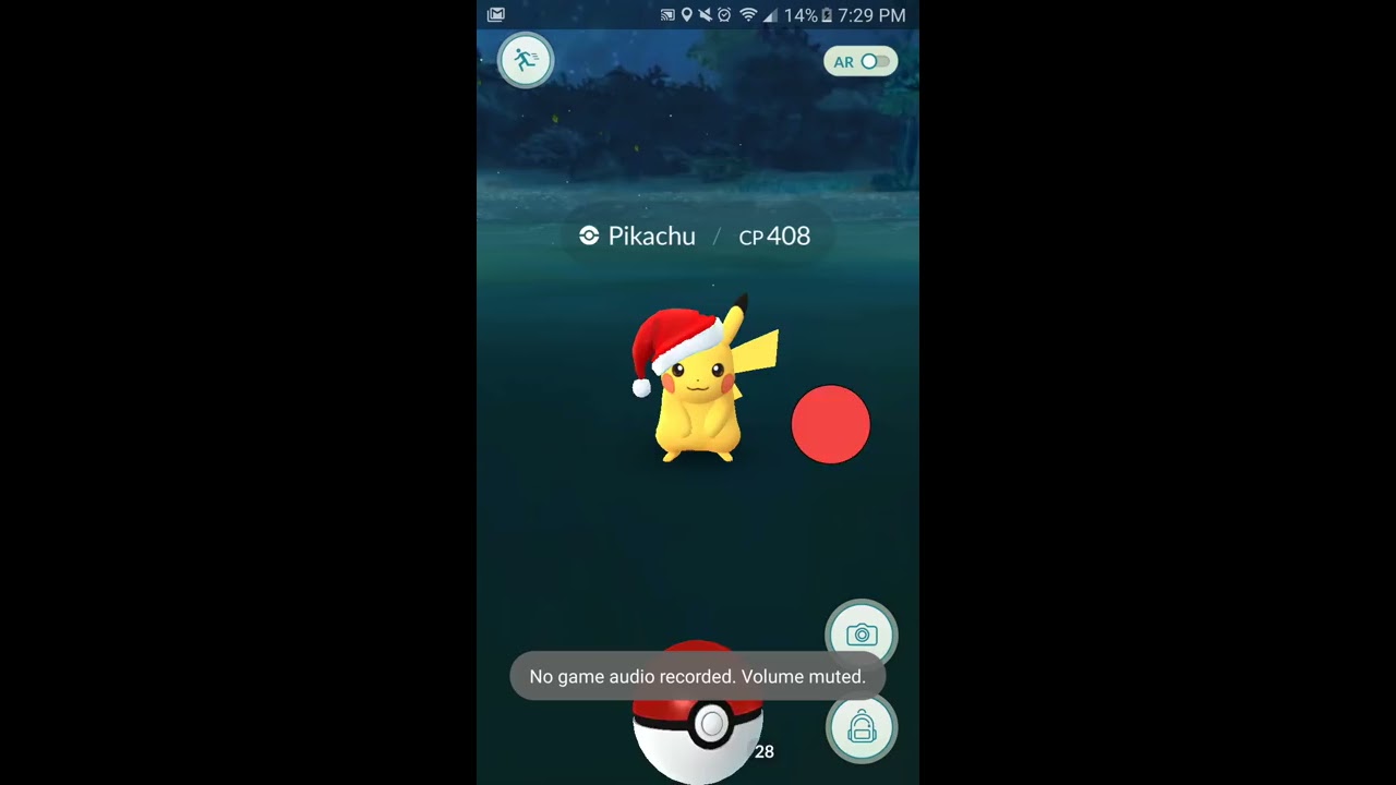 Pokemon Go Catching A Christmas Pikachu Wearing Santa Hat