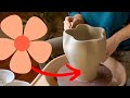 Asmr flower shaped pottery vase