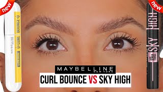 MAYBELLINE MASCARA *new* CURL BOUNCE VS *new* SKY HIGH + WEAR TEST *fine/flat lashes*|MagdalineJanet