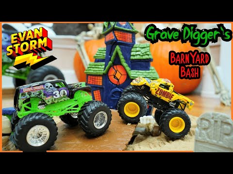 Halloween Monster Truck Monday: Hot Wheels Play Set Grave Digger Boneyard Bash