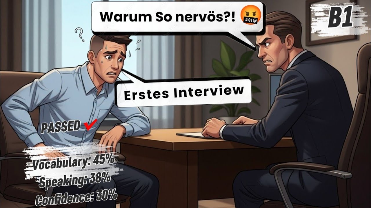 Nervous Interview 😰 + 5 More Dialogues | German B1 Speaking Practice | A2- B1