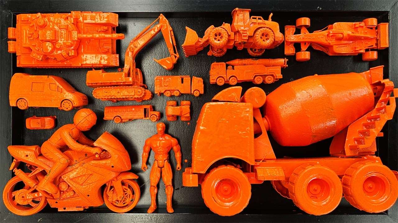 Membersihkan mobil mobilan, truk molen, mobil balap, ambulance, excavator, damkar & bus telolet