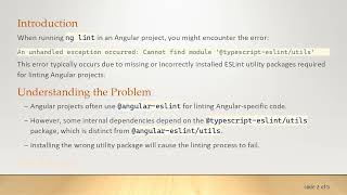 Fixing ng lint Error: Cannot Find Module @ typescript-eslint/utils in Angular Projects