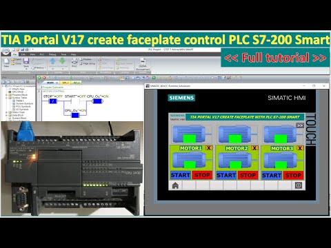 TIA Portal V17 create faceplates and connect with PLC S7-200 Smart (Full tutorial)