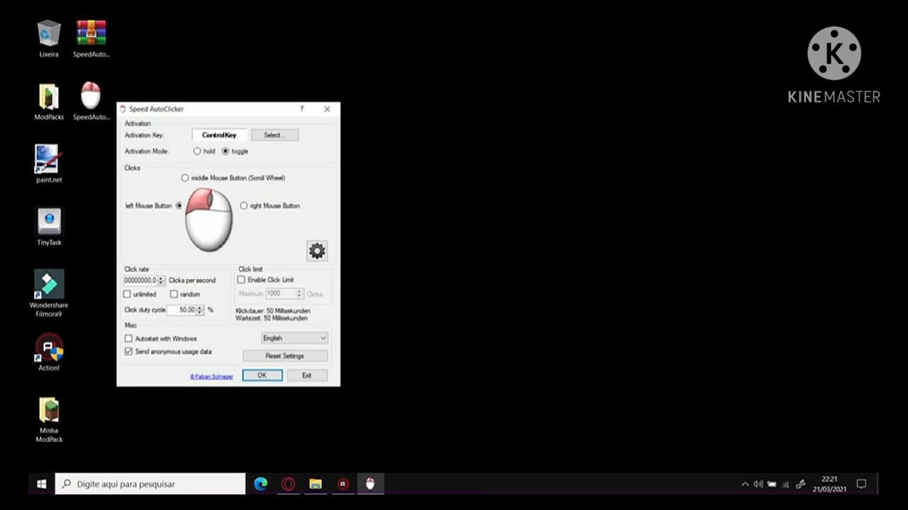 Como configurar o speed auto click YouTube