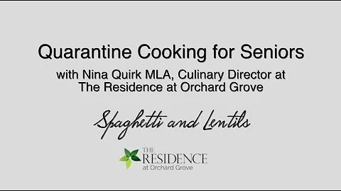 Quarantine Cooking for Seniors