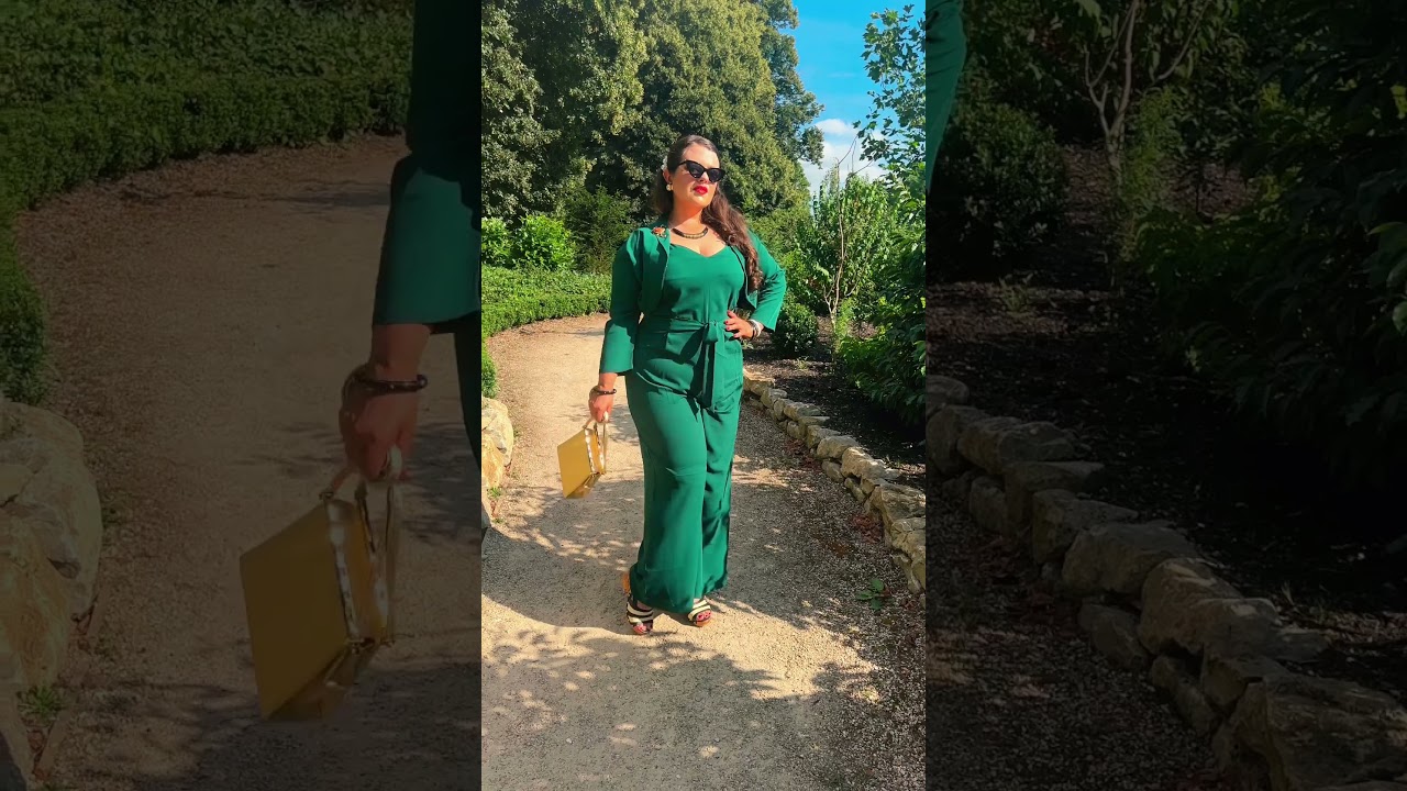 Palazzo Jump Suit & Bolero 2pc Set Green Classic 1950s True