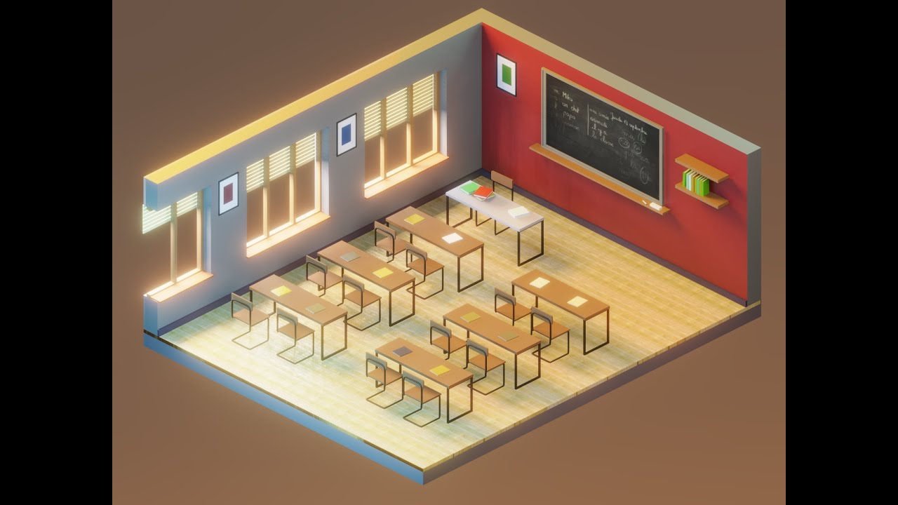 Classroom Isometric | Architecture Basic Animation - YouTube
