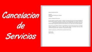 Como hacer una carta de cancelación de servicios